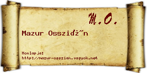 Mazur Osszián névjegykártya